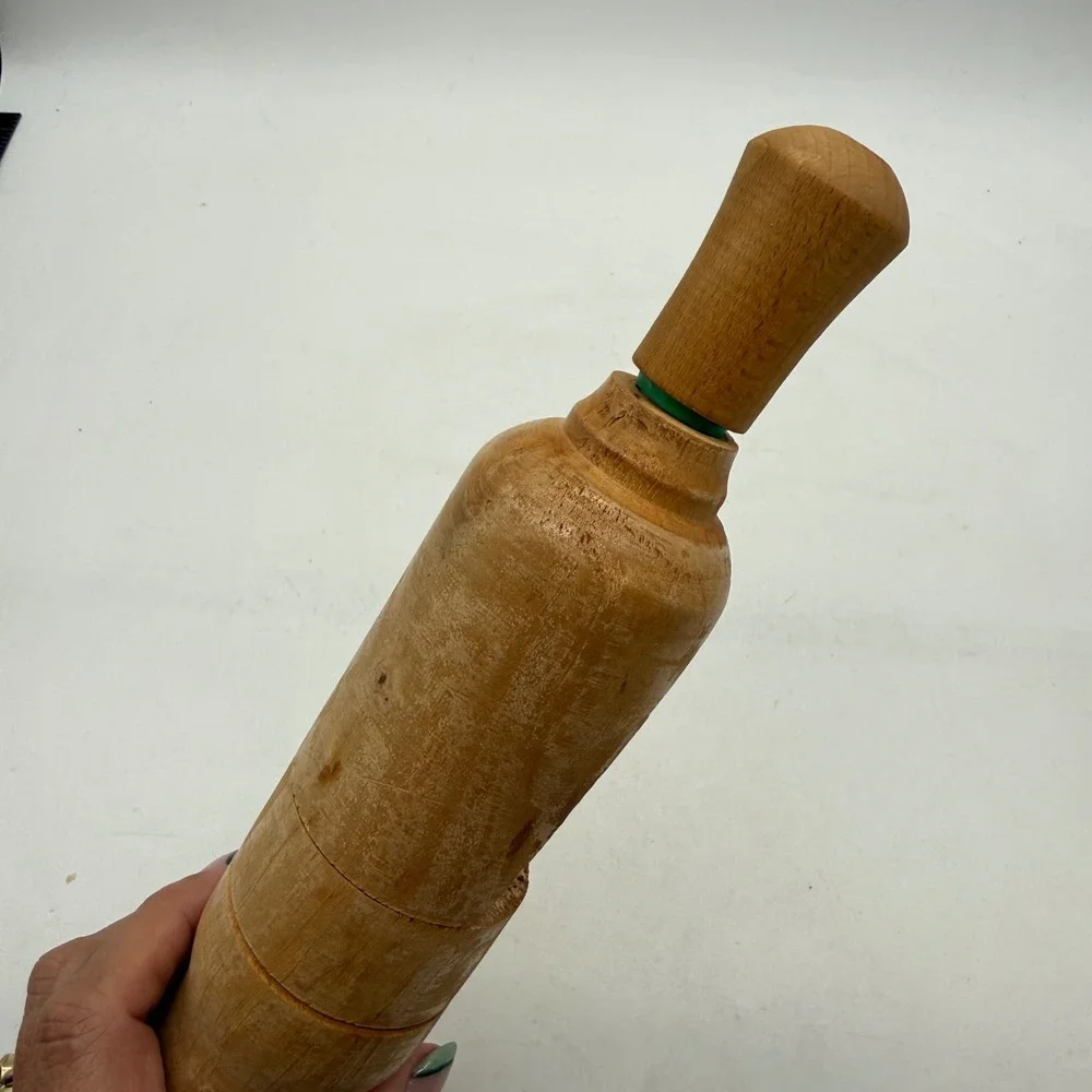 Vintage Italy Rustic wine bottle corker Wooden Handheld Primitive Tool beer